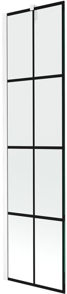 Mexen Next, paravan de baie 1 aripă 50 x 150 cm, aripă fixă, sticlă transparentă de 6 mm cu model negru, profil alb, 895-050-000-00-77-20