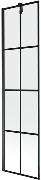Mexen Next, paravan de baie 1 aripă 50 x 150 cm, aripă fixă, sticlă transparentă de 6 mm cu model negru, profil negru, 895-050-000-00-77-70