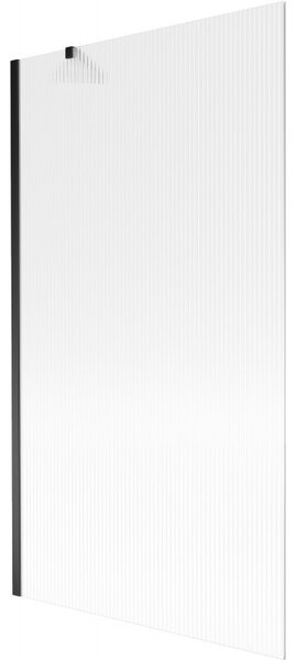 Mexen Next, paravan de baie 1 aripă 100 x 150 cm, aripă fixă, sticlă 6 mm cu dungi, profil negru, 895-100-000-00-09-70