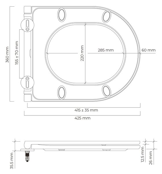 Oltens Jog Kort capac wc SoftClose alb 45114000