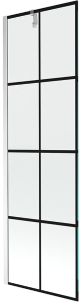 Mexen Next, paravan de baie 1 aripă 60 x 150 cm, aripă fixă, sticlă transparentă de 6 mm cu model negru, profil cromat, 895-060-000-00-77-01