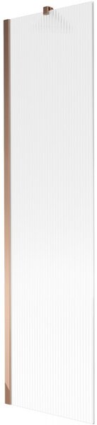 Mexen Next, paravan de baie 1 aripă 50 x 150 cm, aripă fixă, sticlă 6 mm cu dungi, profil auriu roz, 895-050-000-00-09-60