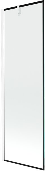 Mexen Next, paravan de baie 1 aripă 60 x 150 cm, aripă fixă, sticlă transparentă de 6 mm cu model negru, profil alb, 895-060-000-00-70-20