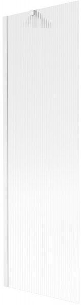 Mexen Next, paravan de baie 1 aripă 60 x 150 cm, aripă fixă, sticlă 6 mm cu dungi, profil alb, 895-060-000-00-09-20