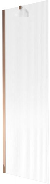 Mexen Next, paravan de baie 1 aripă 60 x 150 cm, aripă fixă, sticlă 6 mm cu dungi, profil auriu roz, 895-060-000-00-09-60
