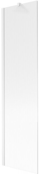 Mexen Next, paravan de baie 1 aripă 50 x 150 cm, aripă fixă, sticlă 6 mm cu dungi, profil alb, 895-050-000-00-09-20