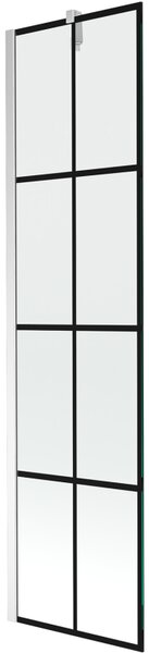 Mexen Next, paravan de baie 1 aripă 50 x 150 cm, aripă fixă, sticlă transparentă de 6 mm cu model negru, profil cromat, 895-050-000-00-77-01