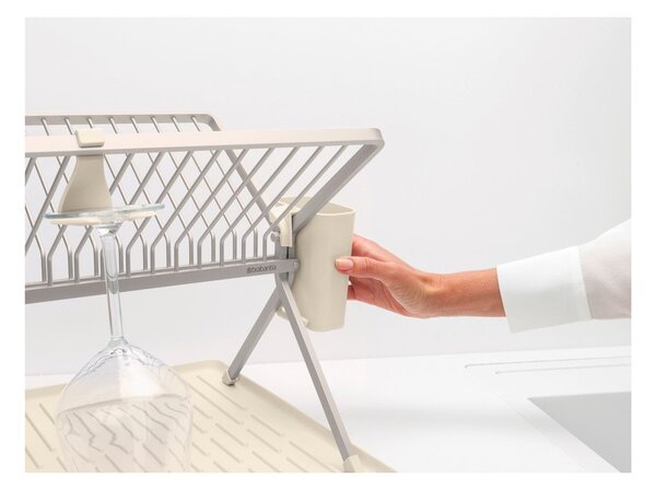 Scurgător de vase bej cu două nivele din metal 42x51 cm – Brabantia