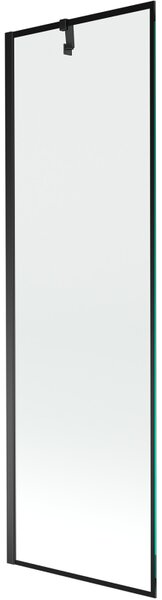 Mexen Next, paravan de baie 1 aripă 60 x 150 cm, aripă fixă, sticlă transparentă de 6 mm cu model negru, profil negru, 895-060-000-00-70-70