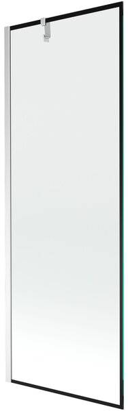Mexen Next, paravan de baie 1 aripă 70 x 150 cm, aripă fixă, sticlă transparentă de 6 mm cu model negru, profil cromat, 895-070-000-00-70-01