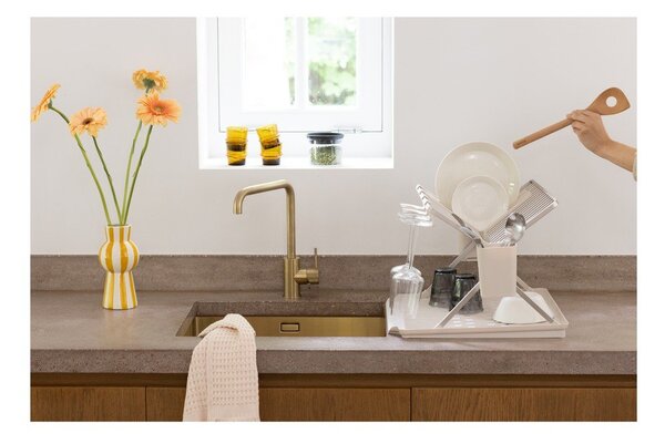 Scurgător de vase bej cu două nivele din metal 42x51 cm – Brabantia