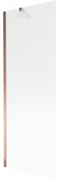 Mexen Next, paravan de baie 1 aripă 70 x 150 cm, aripă fixă, sticlă 6 mm cu dungi, profil auriu roz, 895-070-000-00-09-60