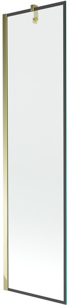 Mexen Next, paravan de baie 1 aripă 50 x 150 cm, aripă fixă, sticlă transparentă de 6 mm cu model negru, profil auriu, 895-050-000-00-70-50