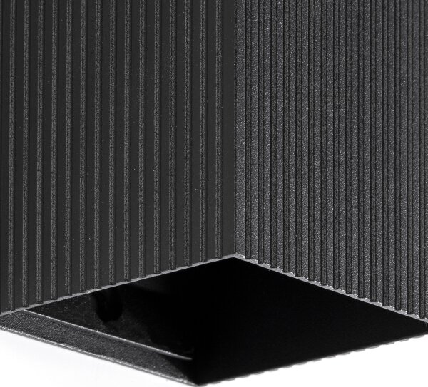 Aplică FARO 40535 SOLE 1xGU10/8W/230V negru canelat dreptunghiular