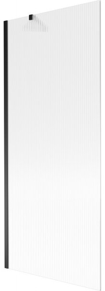 Mexen Next, paravan de baie 1 aripă 80 x 150 cm, aripă fixă, sticlă 6 mm cu dungi, profil negru, 895-080-000-00-09-70