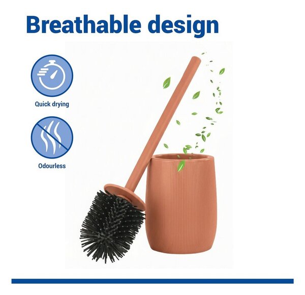 Perie de WC maro din ceramică Fablo – Wenko