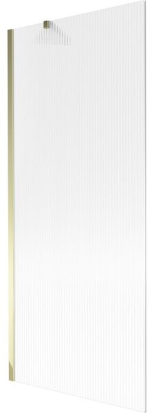 Mexen Next, paravan de baie 1 aripă 80 x 150 cm, aripă fixă, sticlă 6 mm cu dungi, profil auriu lucios, 895-080-000-00-09-50