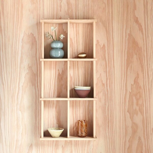 Raft în culoare naturală etajat din lemn de stejar 37 cm Grid – OYOY Living Design