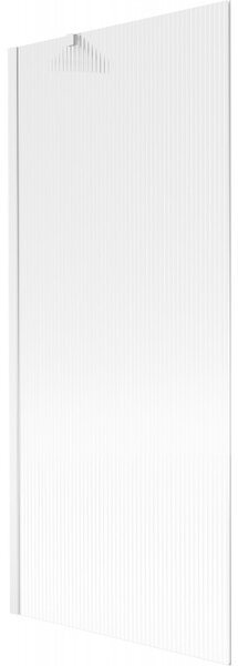 Mexen Next, paravan de baie 1 aripă 80 x 150 cm, aripă fixă, sticlă 6 mm cu dungi, profil alb, 895-080-000-00-09-20