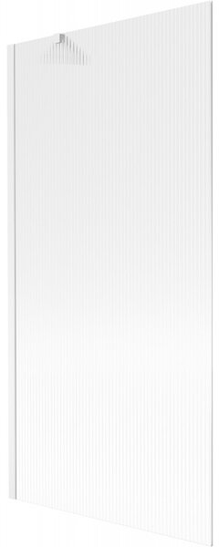 Mexen Next, paravan de baie 1 aripă 90 x 150 cm, aripă fixă, sticlă 6 mm cu dungi, profil alb, 895-090-000-00-09-20