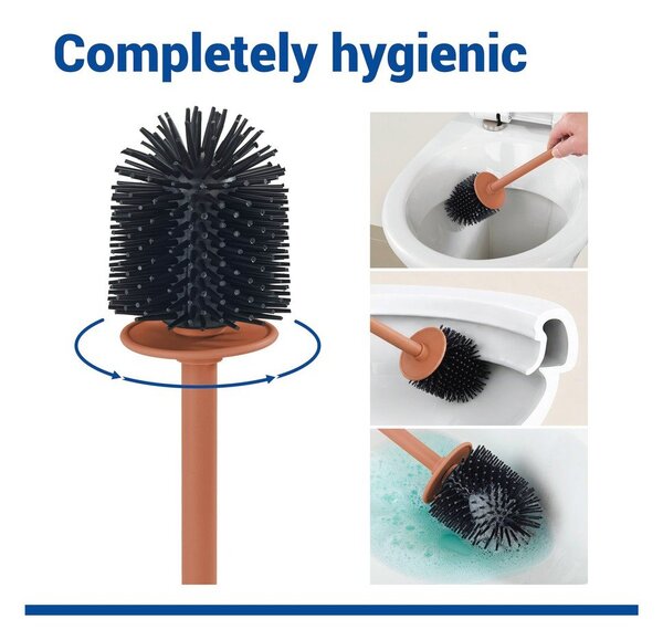 Perie de WC maro autoadezivă cu Turbo-Loc din plastic Lizan – Wenko