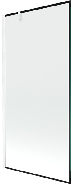 Mexen Next, paravan de baie 1 aripă 90 x 150 cm, aripă fixă, sticlă transparentă de 6 mm cu model negru, profil alb, 895-090-000-00-70-20