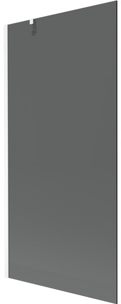 Mexen Next, paravan de baie 1 aripă 90 x 150 cm, aripă fixă, sticlă gri 6 mm, profil alb, 895-090-000-00-40-20