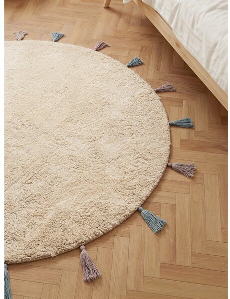 Covor pentru copii crem lavabil/țesut manual din bumbac ø160 cm Snuggle Sunna – Hanse Home