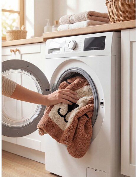 Covor pentru copii maro lavabil/țesut manual din bumbac 101x120 cm Snuggle Benni – Hanse Home