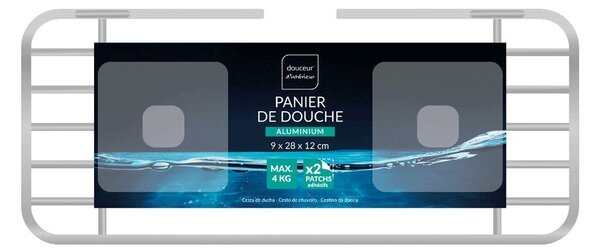 Raft pentru baie argintiu lucios autoadeziv din aluminiu Filaire Aluminium – douceur d'intérieur