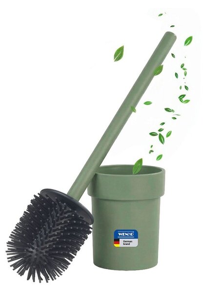 Perie de WC verde autoadezivă cu Turbo-Loc din plastic Lizan – Wenko