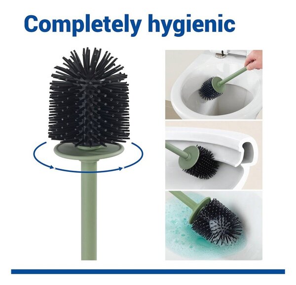 Perie de WC verde autoadezivă cu Turbo-Loc din plastic Lizan – Wenko
