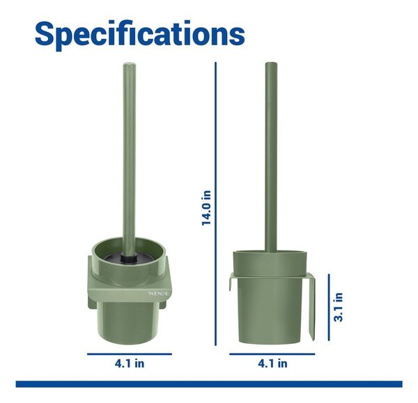 Perie de WC verde autoadezivă cu Turbo-Loc din plastic Lizan – Wenko