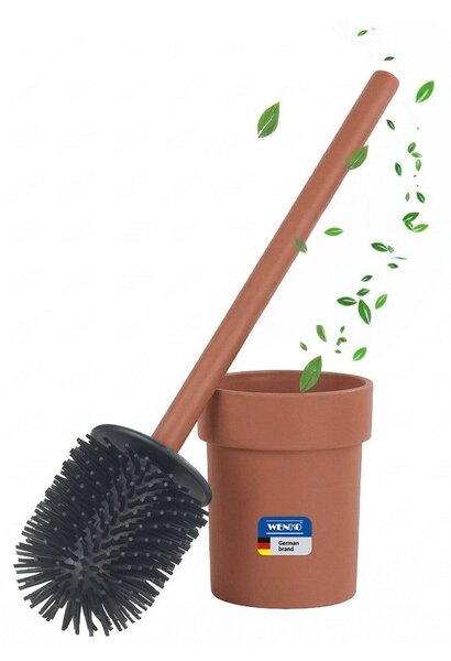 Perie de WC maro autoadezivă cu Turbo-Loc din plastic Lizan – Wenko