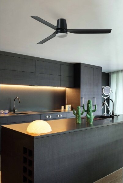 Ventilator LED dimabil FARO 33830WT-1TW PUNT TUB M LED/18W/230V negru d. 132 cm WT + telecomandă