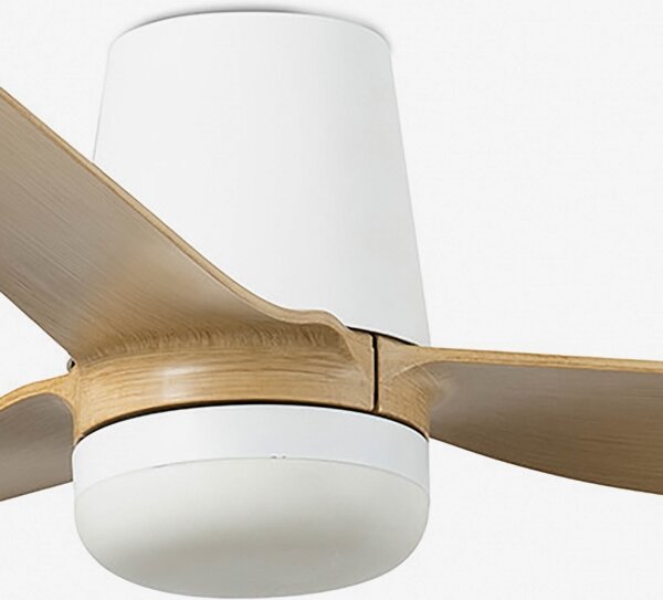 Ventilator LED dimabil FARO 33829WT-1TW PUNT TUB M 18W/230V maro/alb d. 132 cm WT + telecomandă