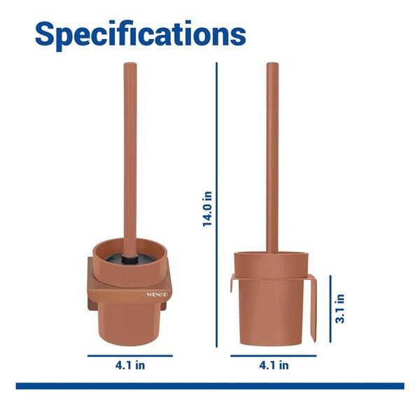 Perie de WC maro autoadezivă cu Turbo-Loc din plastic Lizan – Wenko