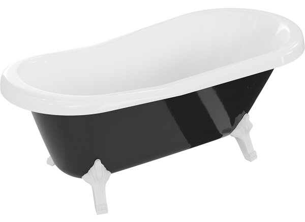 Mexen Retro, cada de sine stătătoare 150 x 73 cm, alb-negru, picioare albe, 53251507375-20