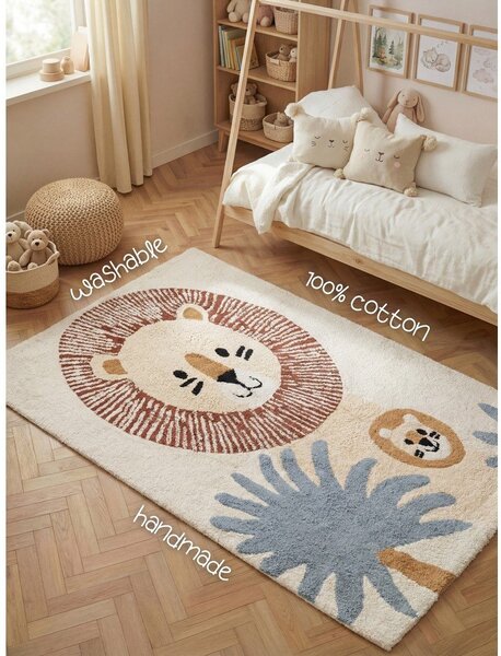 Covor pentru copii crem lavabil/țesut manual din bumbac 140x200 cm Snuggle Leander – Hanse Home