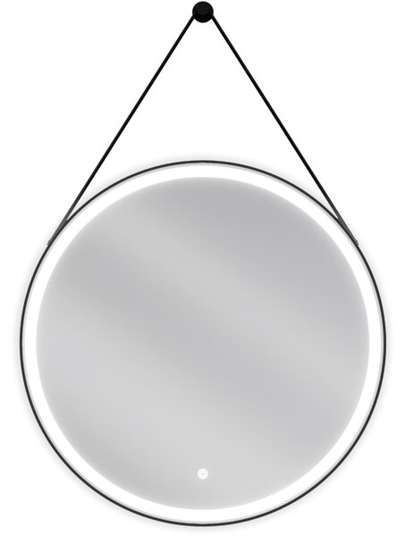 Mexen Reni, oglinda baie LED cu iluminare din spate 70x70 cm, 6000K, rama neagra, anti-aburire, 9812-070-070-611-70