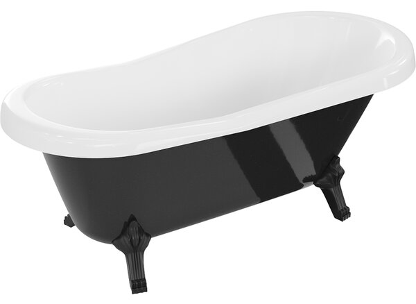 Mexen Retro, cadă de sine stătătoare 150 x 73 cm, alb-negru, picioare negre, 53251507375-70