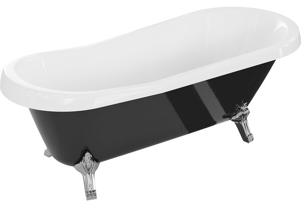 Mexen Retro, cadă de sine stătătoare 170 x 75 cm, alb-negru, picioare cromate, 53251707575-00