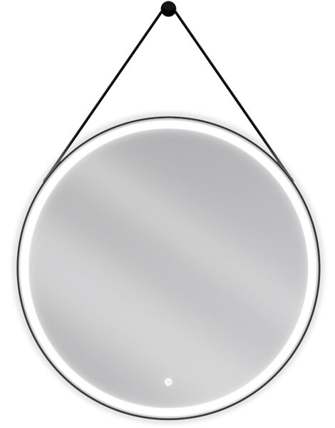 Mexen Reni, oglinda baie LED cu iluminare din spate 80x80 cm, 6000K, rama neagra, anti-aburire, 9812-080-080-611-70