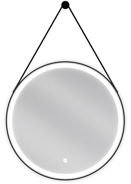 Mexen Reni, oglinda baie LED cu iluminare din spate 60x60 cm, 6000K, rama neagra, anti-aburire, 9812-060-060-611-70