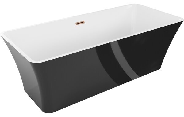 Mexen Tonia, cadă de sine stătătoare 170 x 75 cm, alb-negru, preaplin auriu roz, 52171707575-60