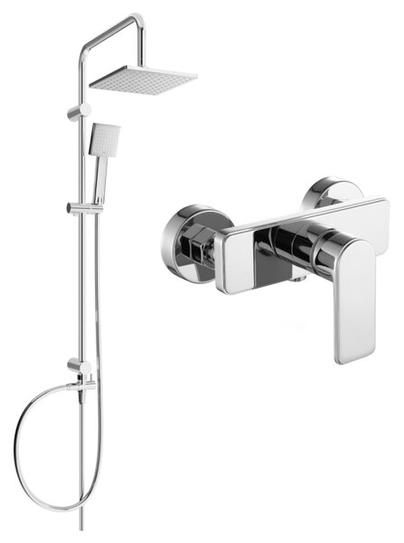 Set de duș Mexen Tord cu duș cu efect de ploaie și robinet de duș Cetus, crom, 744340200-00