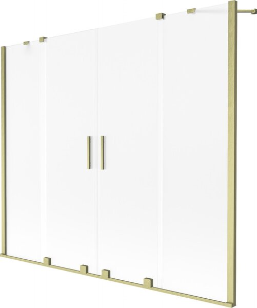 Mexen Velar Duo, paravan de baie glisant cu 2 aripi 180 x 150 cm, sticlă mată 8 mm, auriu mat, 896-180-000-32-55