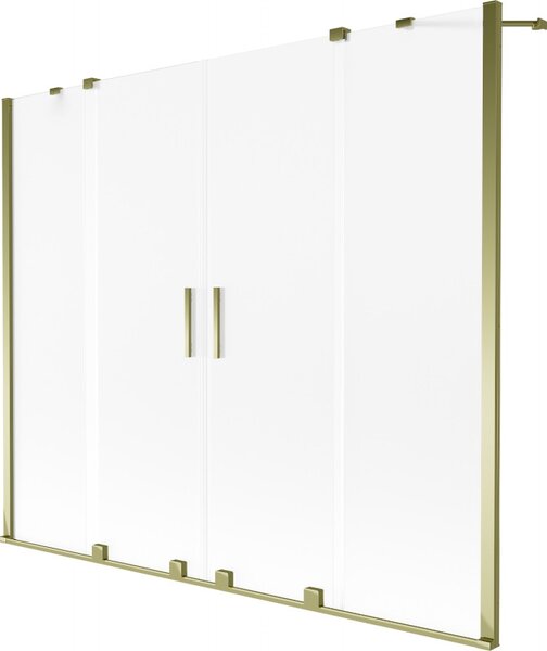 Mexen Velar Duo, paravan de baie glisant cu 2 aripi 180 x 150 cm, sticlă mată 8 mm, auriu strălucitor, 896-180-000-32-50