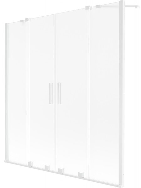 Mexen Velar Duo, paravan de baie glisant cu 2 aripi 150 x 150 cm, sticlă mată 8 mm, alb mat, 896-150-000-32-20