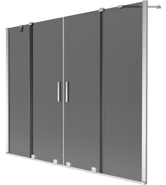 Mexen Velar Duo, paravan de baie glisant cu 2 aripi 170 x 150 cm, sticlă gri 8 mm, profil cromat, 896-170-000-42-01